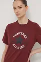 бордо Хлопковая футболка Converse