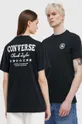 črna Bombažna kratka majica Converse Unisex