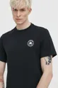 Bombažna kratka majica Converse črna