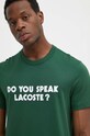 Lacoste t-shirt bawełniany zielony TH0134