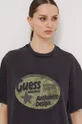 Βαμβακερό μπλουζάκι Guess Originals μαύρο