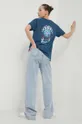 Bombažna kratka majica Kaotiko mornarsko modra