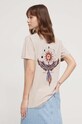Îmbrăcăminte Kaotiko tricou din bumbac AL015.02.G002 bej