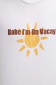 Drivemebikini tricou din bumbac On Vacay 2024.DRV.027.WHB