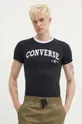 Бавовняна футболка Converse чорний