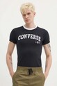 Bavlnené tričko Converse 10026365.A02 čierna SS24