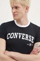 Bavlnené tričko Converse 10026365.A02 čierna