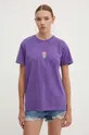 Bavlnené tričko Kaotiko fialová