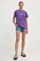 fioletowy Kaotiko t-shirt bawełniany