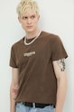 Kaotiko t-shirt bawełniany AM022.01.G002 brązowy SS24