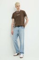 Kaotiko t-shirt bawełniany brązowy AM022.01.G002
