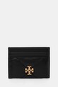 Кожаный чехол на карты Tory Burch Kira 154993.001 чёрный SS25