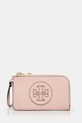 Tory Burch portofel Ella imitatie de piele roz 157506.655