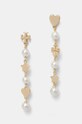 Σκουλαρίκια Tory Burch Kira Linear Pearl χρυσαφί 167336.137