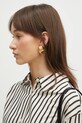 Anine Bing earrings Crossover Ribbed Earrings golden A.15.10727