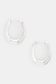 Tom Wood silver earrings Liz Hoops Pave cubic zirconia silver 100607