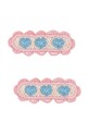 Дівчинка Дитячі шпильки для волосся Konges Sløjd 2 PACK HEART EMBROIDERY HAIR CLIP KS103217 рожевий