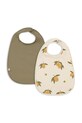 Konges Sløjd śliniak niemowlęcy 2 PACK DINNER BIB 2-pack Produkt niemowlęcy beżowy KS102622