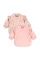 Dětský podbradník Konges Sløjd 2 PACK DINNER BIB WITH SLEEVES AND FRILL 2-pack 2-pack růžová KS103157