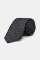 BOSS krawat z domieszką jedwabiu granatowy 50538969