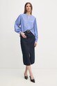 Tommy Hilfiger bluzka bawełniana WW0WW44059 fioletowy SS25