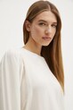 BOSS Orange bluzka z domieszką jedwabiu beżowy 50530950