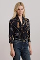 Блузка Lauren Ralph Lauren візерунок темно-синій 200957153