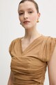 Ľanová blúzka Pinko béžová 104985.A2GF