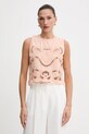Twinset top bawełniany regular pomarańczowy 251TT2165