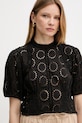 Twinset bluzka bawełniana czarny 251TT2366