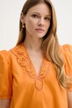 Bavlnená blúzka Twinset 251TT2335 oranžová