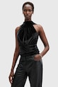 Zamatová blúzka AllSaints BELLATRIX slim čierna W119PB