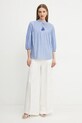 Bavlněná halenka Luisa Spagnoli 541797 modrá SS25