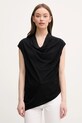 Sisley bluzka regular czarny 5FNTLQ08P