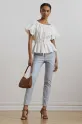 Oblečenie Bavlnená blúzka Lauren Ralph Lauren 200966197 biela
