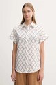 Бавовняна сорочка Max Mara Beachwear візерунок білий 2516111029600