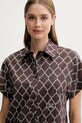 Max Mara Beachwear koszula bawełniana brązowy 2516111029600