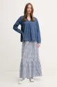 United Colors of Benetton bluzka bawełniana 5RZKDQ0BD niebieski SS25