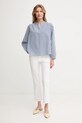 Хлопковая блузка United Colors of Benetton 5XDKDQ0B8 голубой SS25
