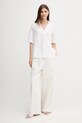 United Colors of Benetton bluzka lniana 5BMLDQ0B6 biały SS25