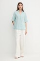 United Colors of Benetton bluză din in 5BMLDQ0B6 turcoaz SS25