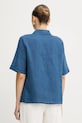 Odzież United Colors of Benetton bluzka lniana 5BMLDQ0B6 niebieski