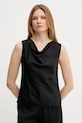 BOSS bluzka jedwabna regular czarny 50537652