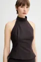 Remain bluzka z domieszką wełny brązowy 502597578