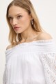 Guess bluzka z domieszką jedwabiu AUDREY biały W5GH0S.WE550