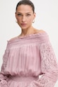 Блузка с примесью шелка Guess AUDREY розовый W5GH0S.WE550