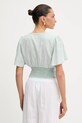 Odzież Guess bluzka z domieszką lnu LUIZA W5GH82.D5N81 niebieski