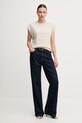 Ľanová blúzka Calvin Klein LV044B120G béžová SS25