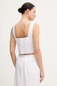 Oblečenie Blúzka s prímesou ľanu Calvin Klein Jeans J20J225347 biela