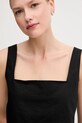 Μπλούζα με μείγμα από λινό Calvin Klein Jeans μαύρο J20J225347